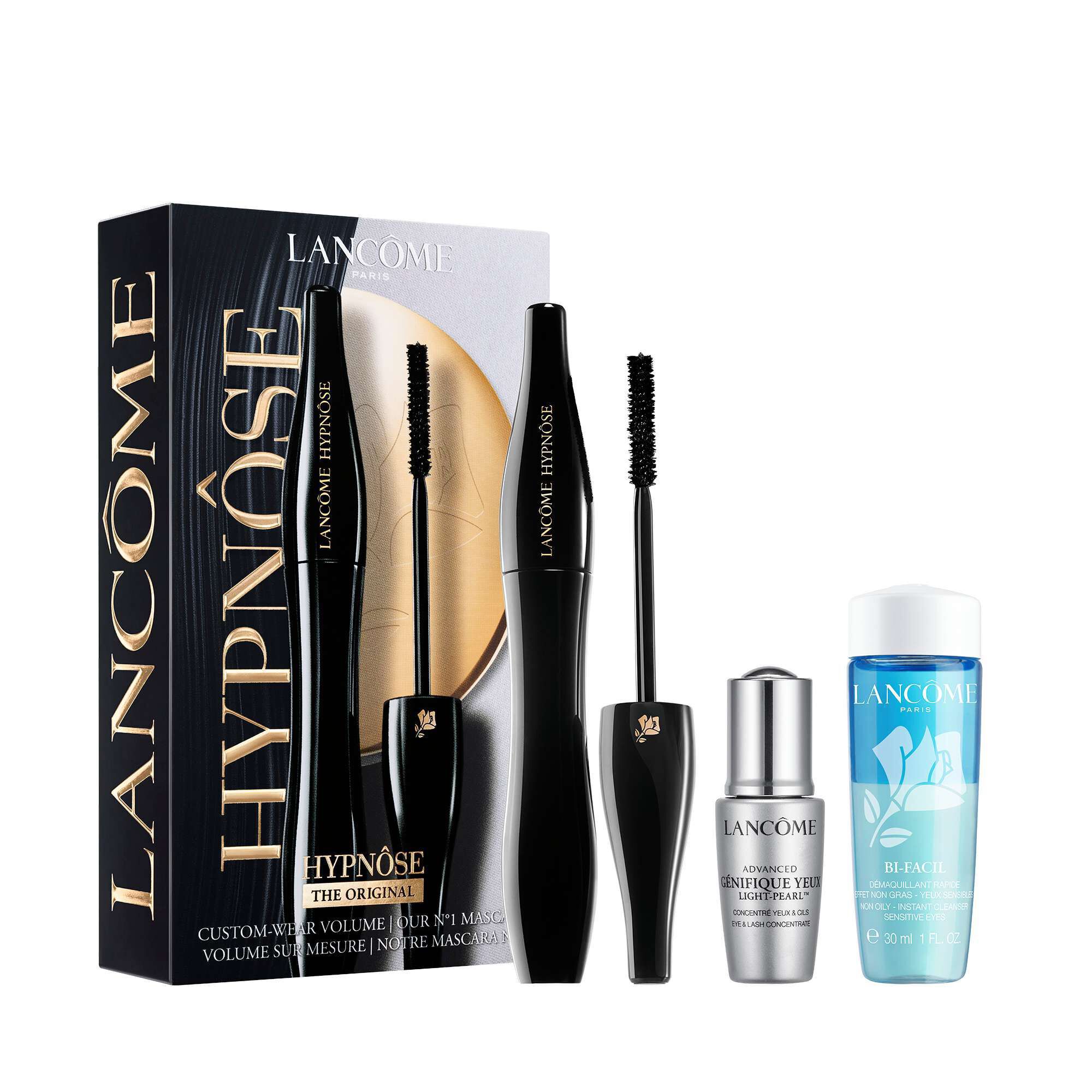 Lancôme Donna Crema Cofanetto Mascara Hypnôse With Génifique Yeux Light Pearl & Bi-Facil - Cofanetto Mascara Con Siero Génifique & Contorno Occhi - Cofanetto - Per