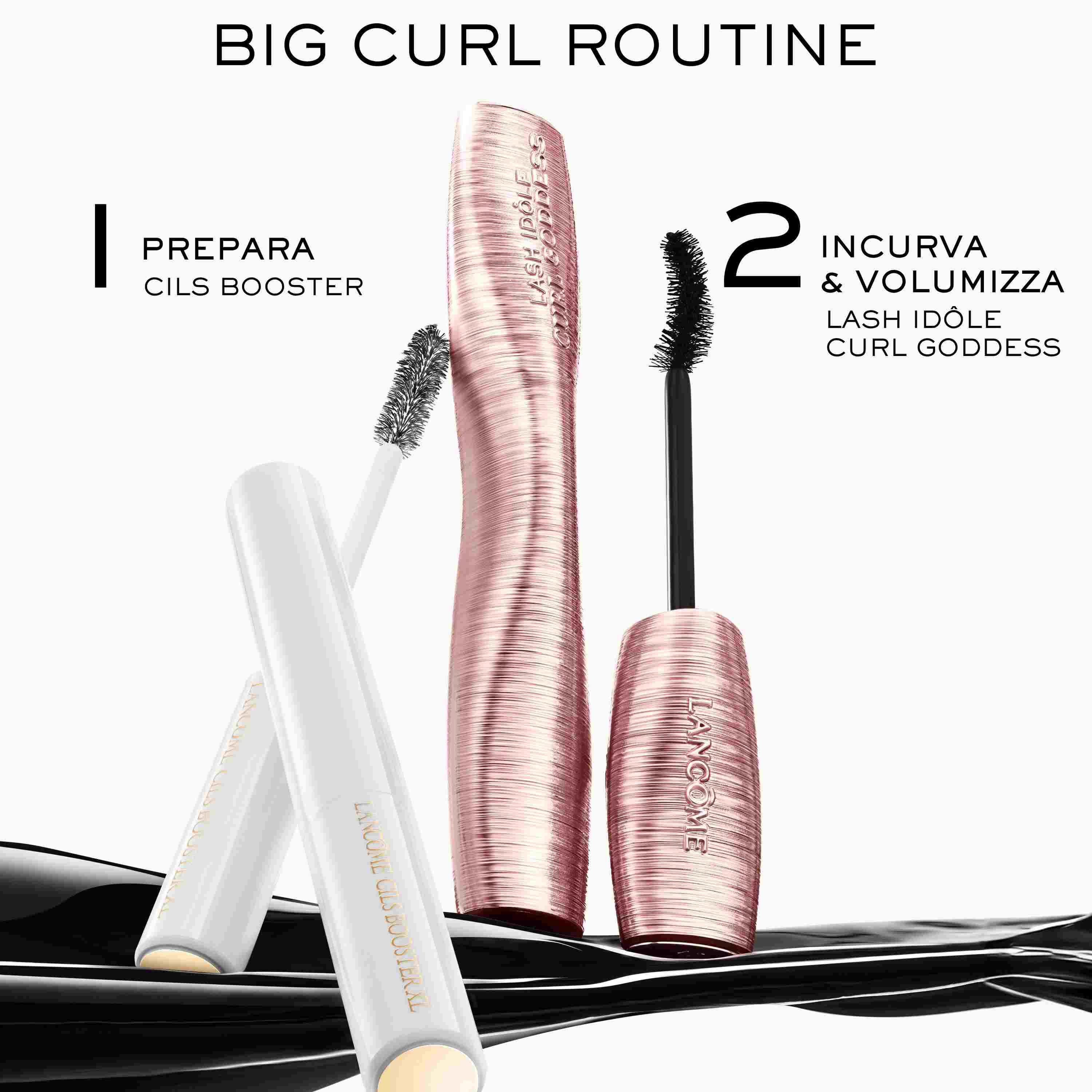 "Big Curl Routine" in due step con Lancome Cils Booster XL e Lash Idole Curl Goddess.