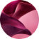 Due forme fluide, magenta intenso e rosse come petali, si curvano con eleganza su uno sfondo rosa sfumato.