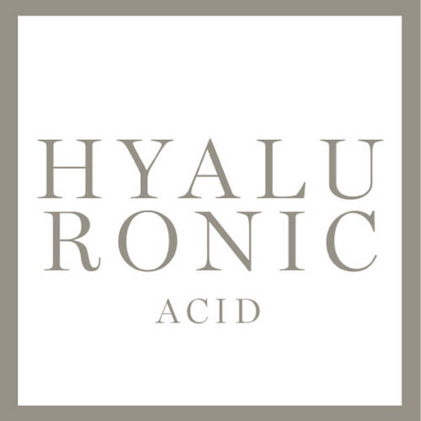 Testo alternativo: Logo con la scritta "HYALURONIC ACID" in un design minimalista.