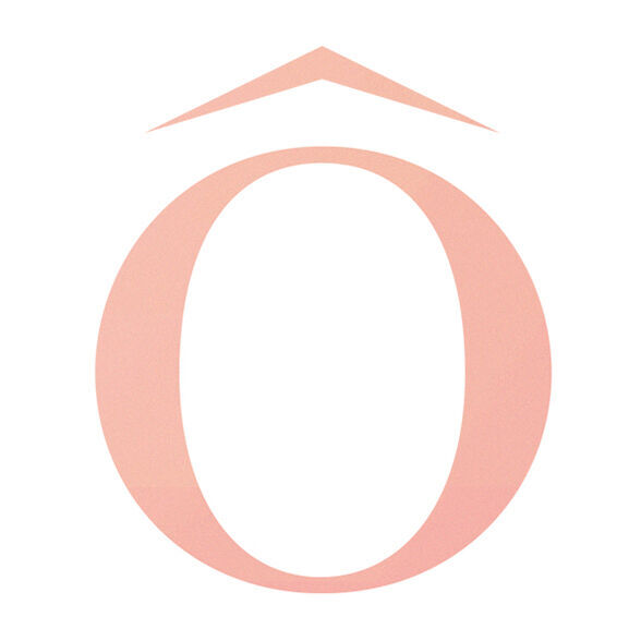Testo alternativo: Lettera "O" stilizzata in rosa con un simbolo triangolare sopra.