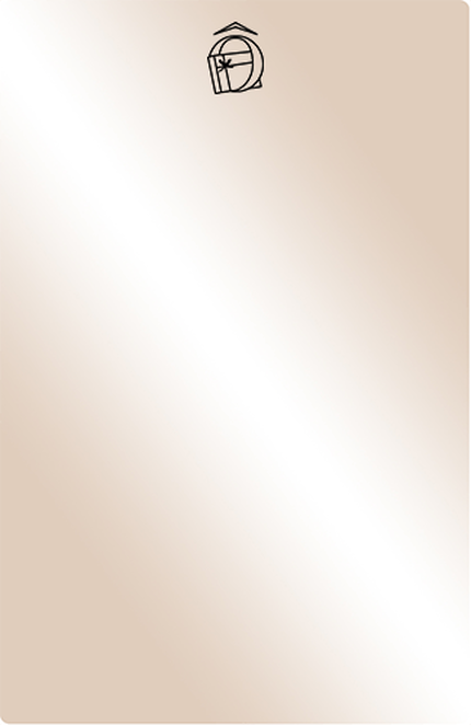 Sfondo neutro con un design minimalista, caratterizzato da una leggera sfumatura e un'illustrazione stilizzata di una casa in alto a sinistra.