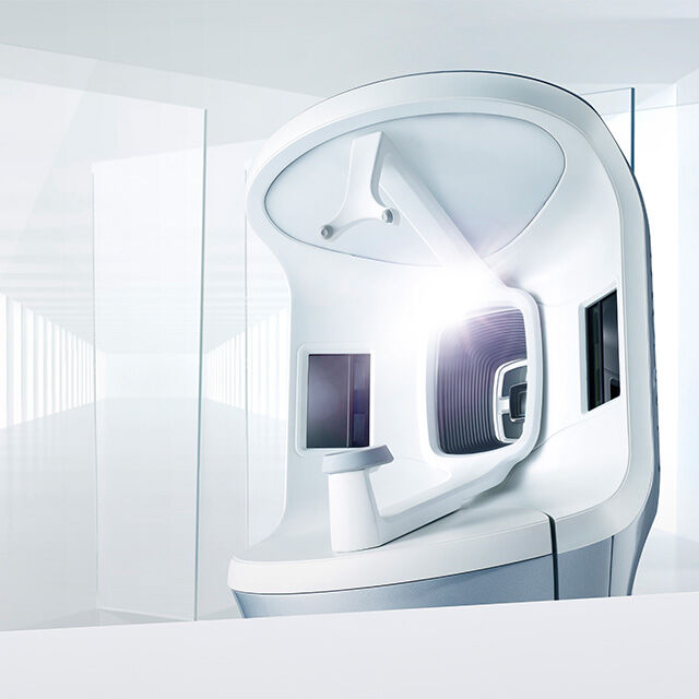 Alt-Text: Hochmodernes, minimalistisches Design eines futuristischen Gerats in einem hellen, lichtdurchfluteten Raum.