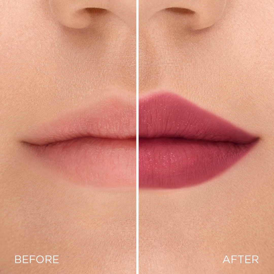 Before and after for Shade 90, Berry Bisou